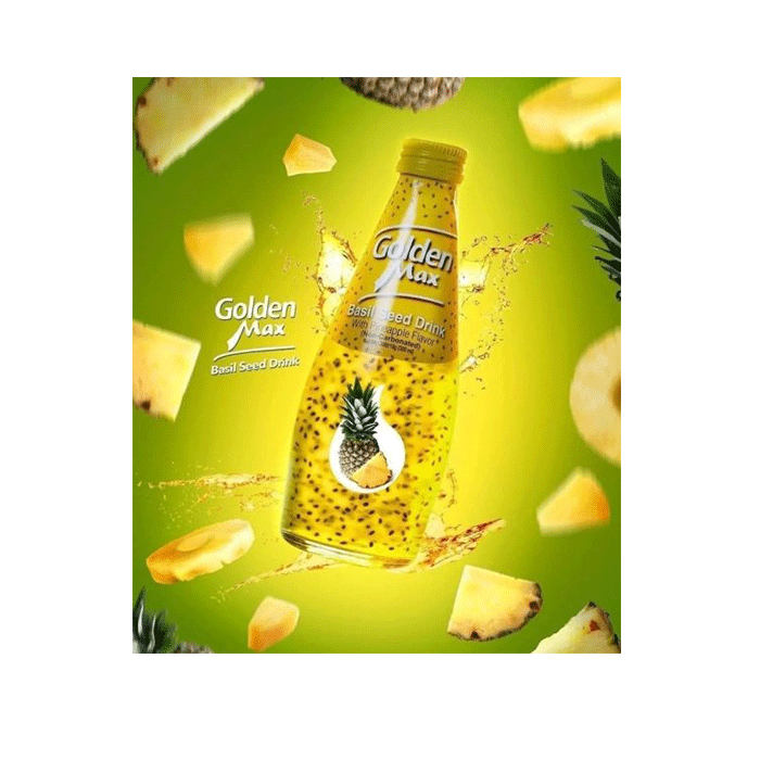 BasPine BASIL SEED DRINK WITH PINEAPPLE FLAVOR
